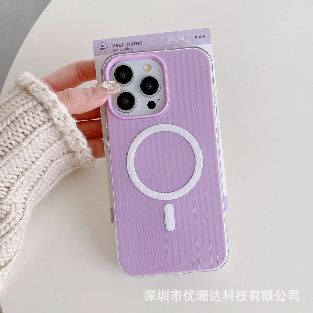 Applicable to iPhone11promax corrugated magnetic mobile phone case Apple 11 fashionable solid color two-in-one anti-drop sheath