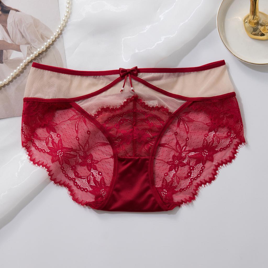 Mid Waist Lace Sexy Panties Breathable Plus Triangle High Elasticity Women’s Panties