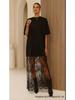 Elegant Lace Patchwork See-Through Hem T-shirt Dress - Casual Short-Sleeved Style