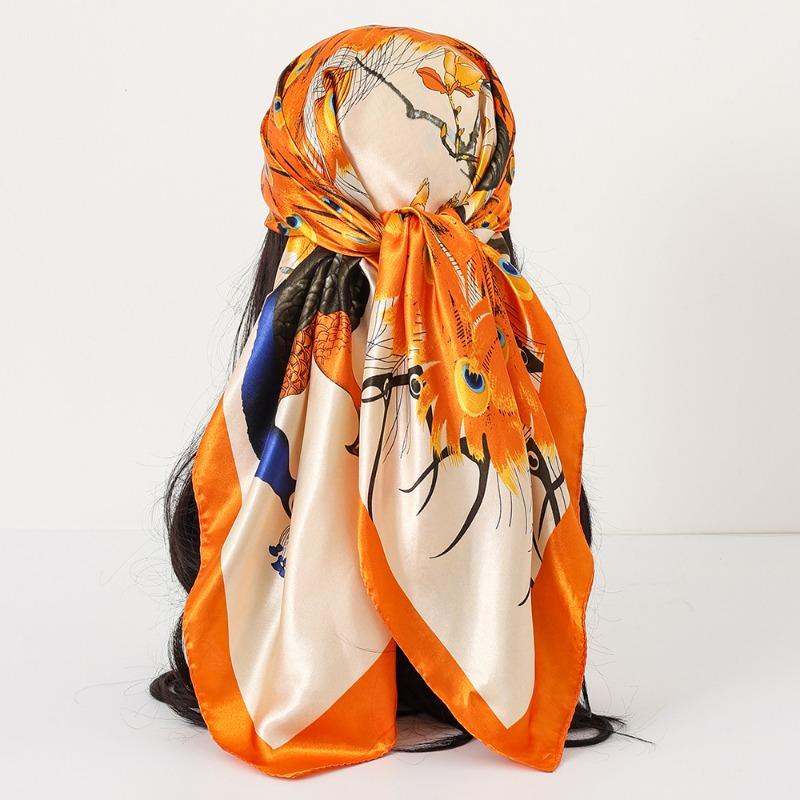 New cashew print silk scarf women's trend versatile shawl satin headscarf 90 square scarf scarf women