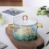 Glass Cooking Pot 1.5L 50OZ HeatResistant Borosilicate Glass Handmade Cookware Set Stovetop Pot Safe for Pasta Noodle Soup Milk