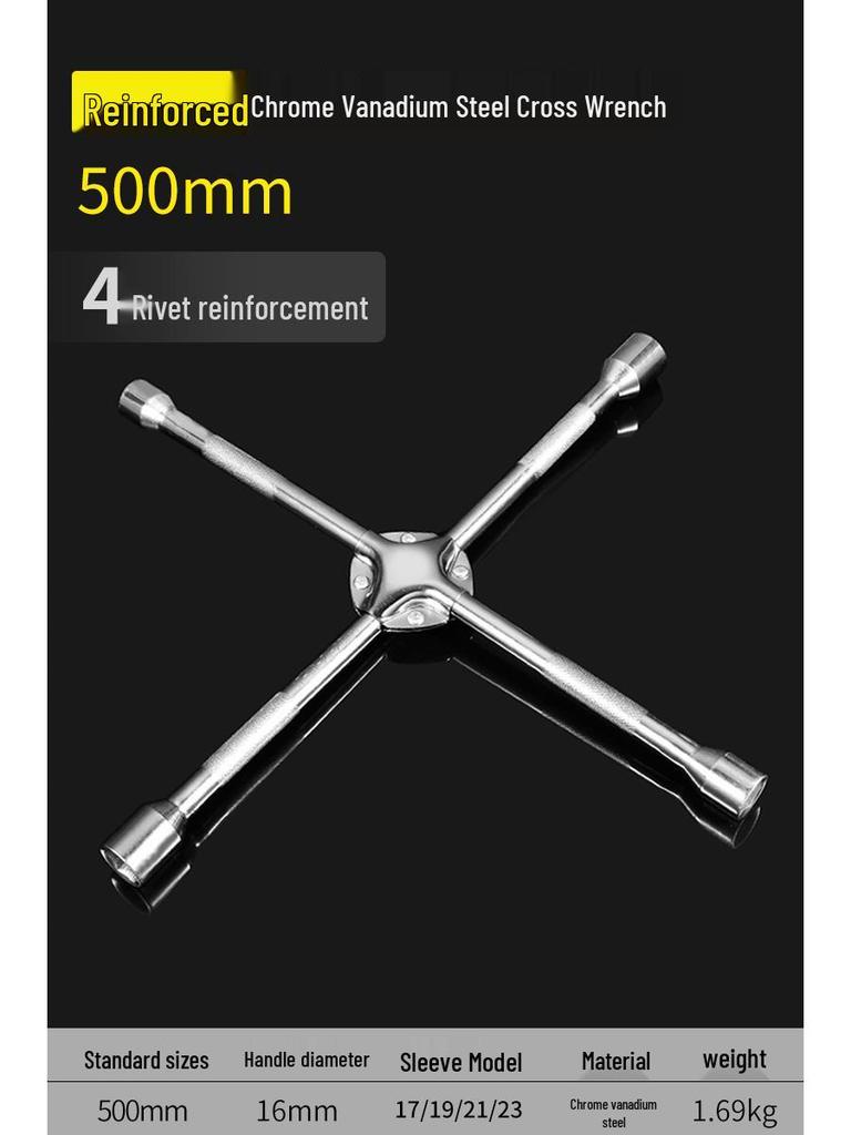 Effort-Saving Cross Tire Wrench and Socket Tool Set for Tire Changing