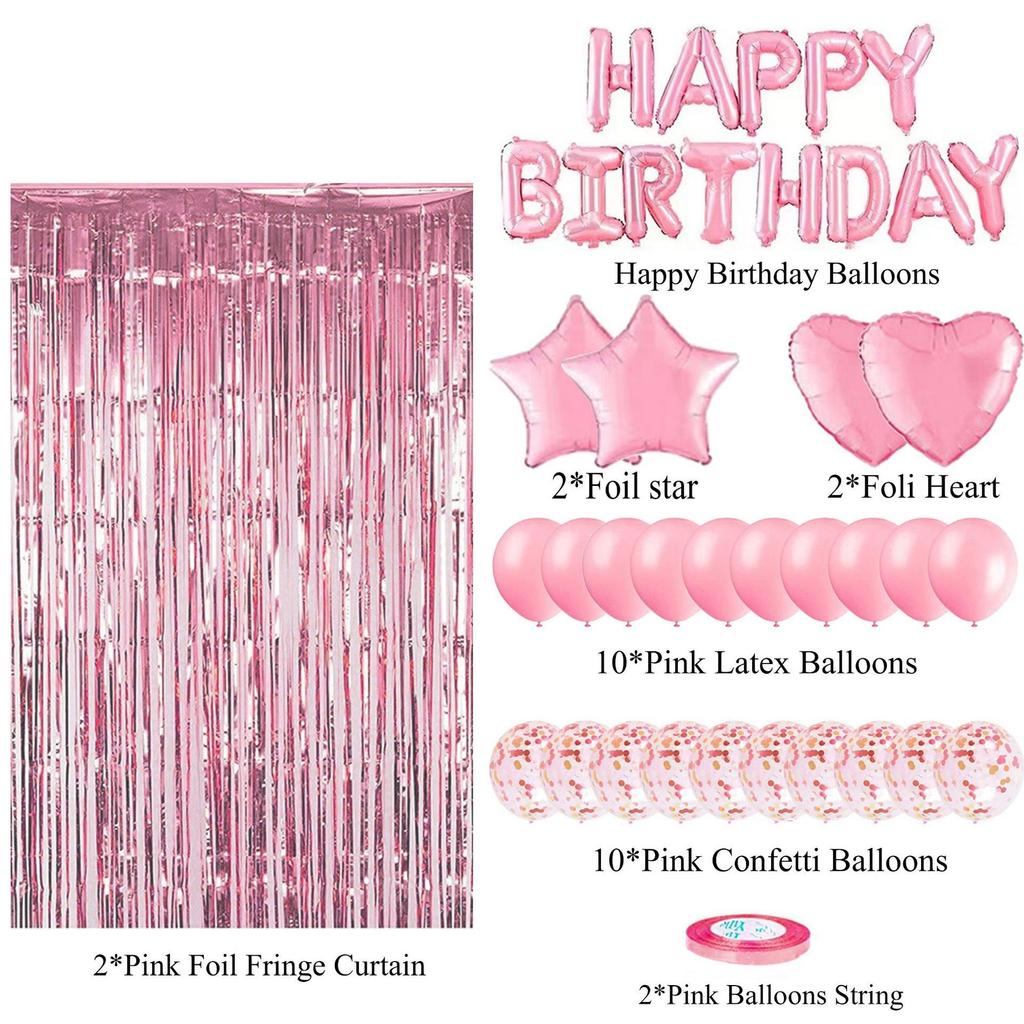 Happybirthday Party Arrangement Rose Gold Balloon Set Birthday Party Decorations