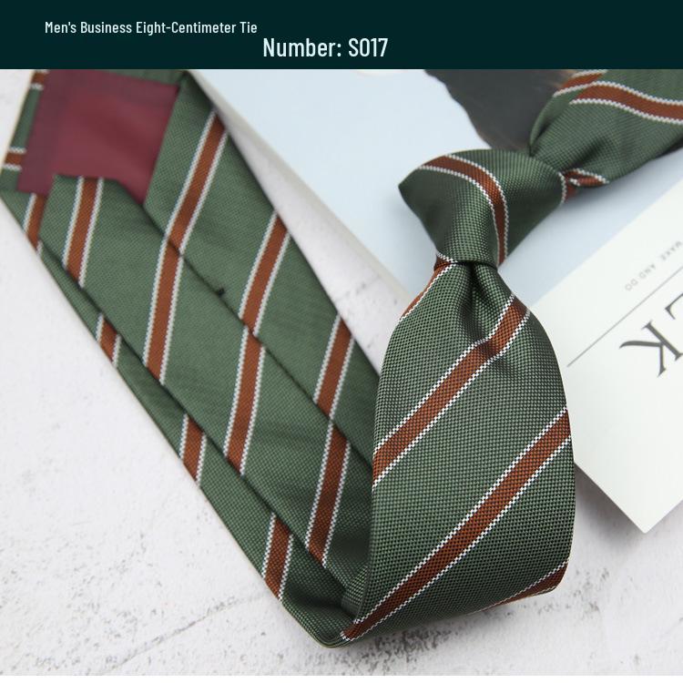 Retro Polka Dot and Stripe Men's Tie - 8cm Business Casual Korean Style Fashion Accessory