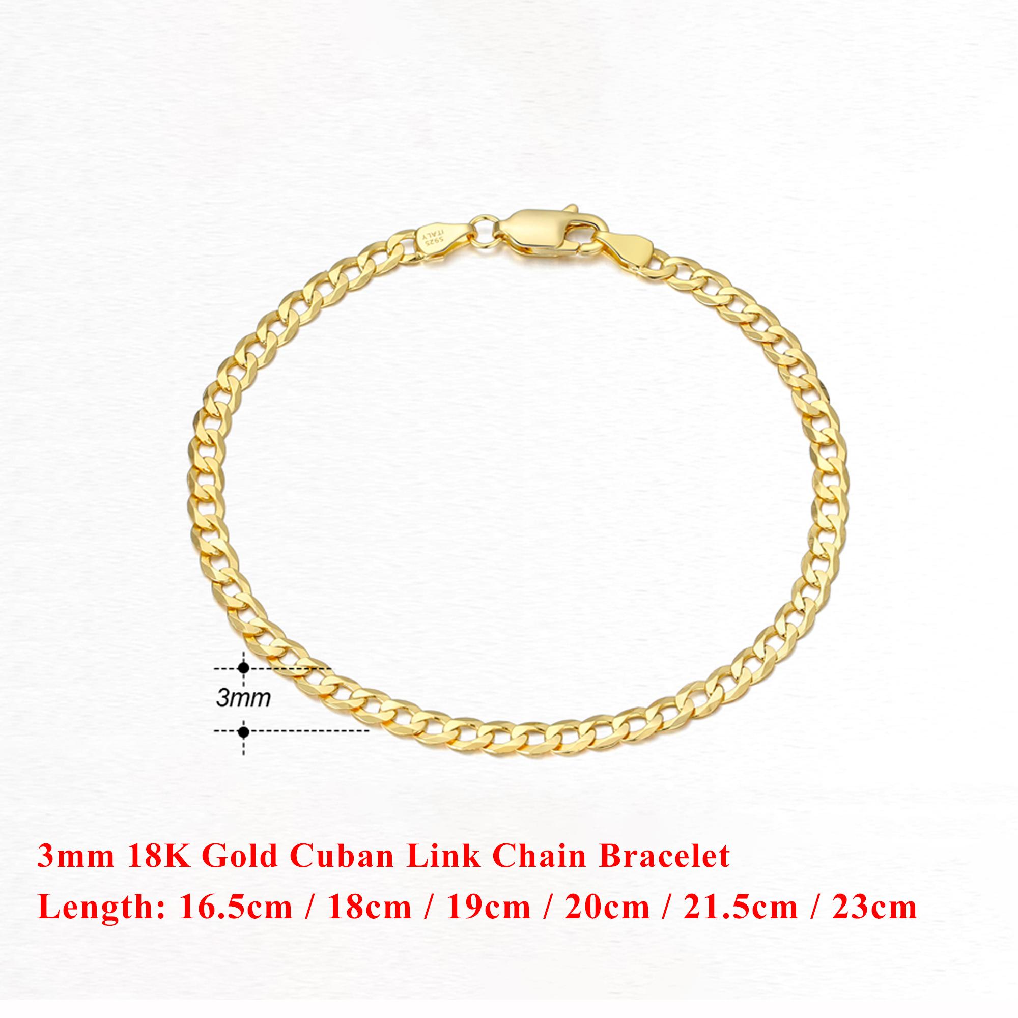 

EFFIE QUEEN 3mm/5mm Chunky Curb Chain Bracelet for Men Women Cuban Link Chain Wristband 925 Sterling Silver Dainty Jewelry SB123 16.5cm