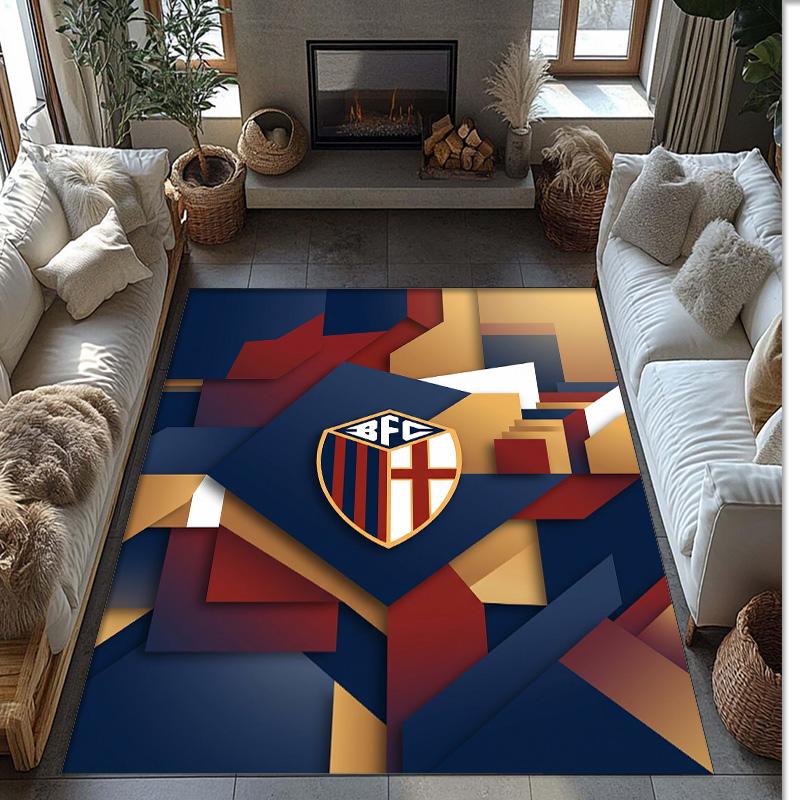 Bologna FC Soccer Football Pattern Soft Area Rug Non Slip Indoor Floor Carpet Sports Decor Mat for Bedroom