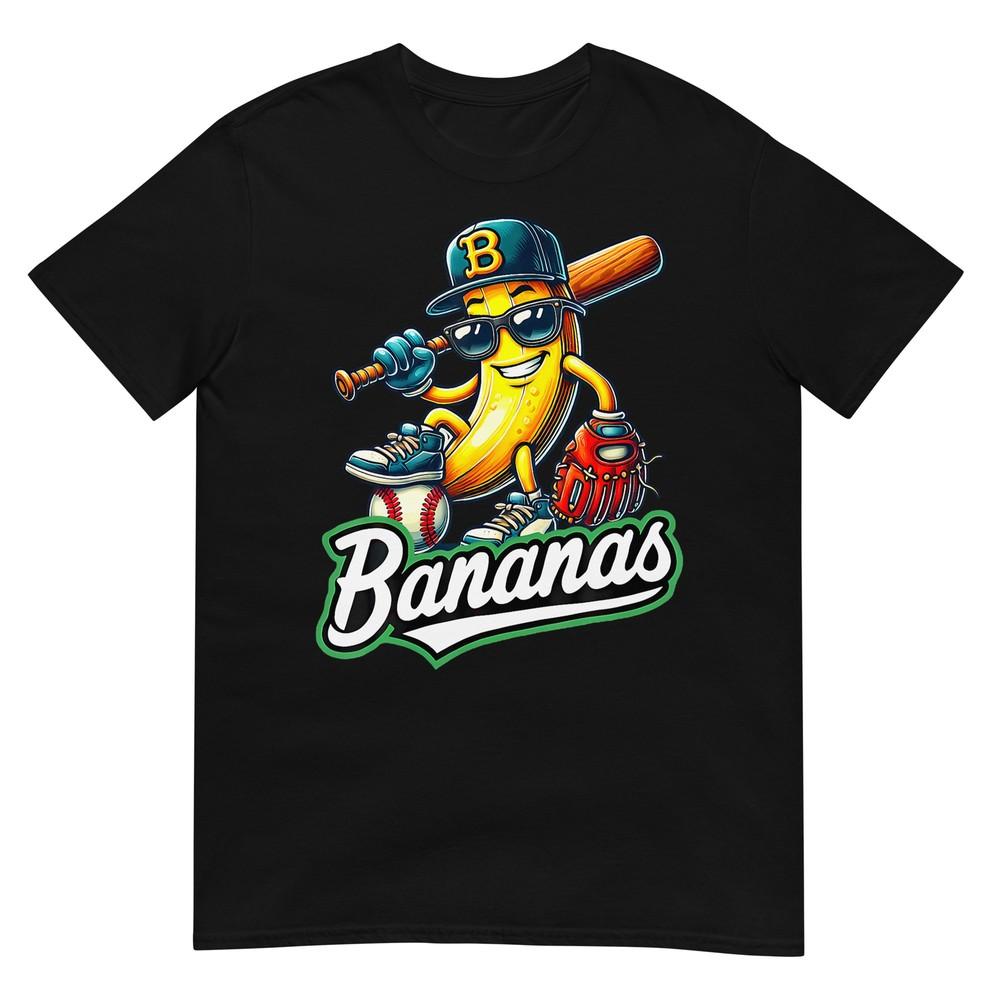 Lets Go Bananas Funny Banana Baseball Player Kids Tshirt S