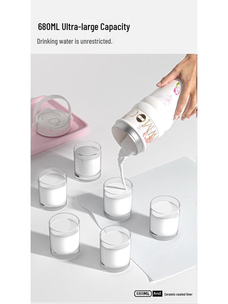 Large Floral Insulated Stainless Steel Travel Cup for Women - Perfect for Cars and Coffee