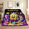 Custom Name SpongeBob Friends Flannel Blanket Throw Blanket Soft Warm Sofa Bed Decor Unique Gift