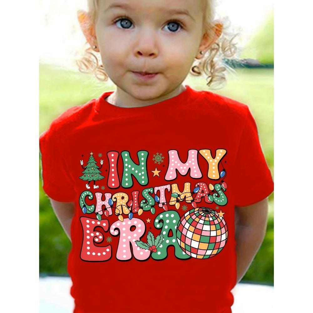 Cute Animals Printing Christmas T-Shirt Festive Short Sleeve Boys Girls Clothes Christmas Gift Child Top