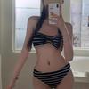 Women's Striped Two-Piece Bikini Swimsuit