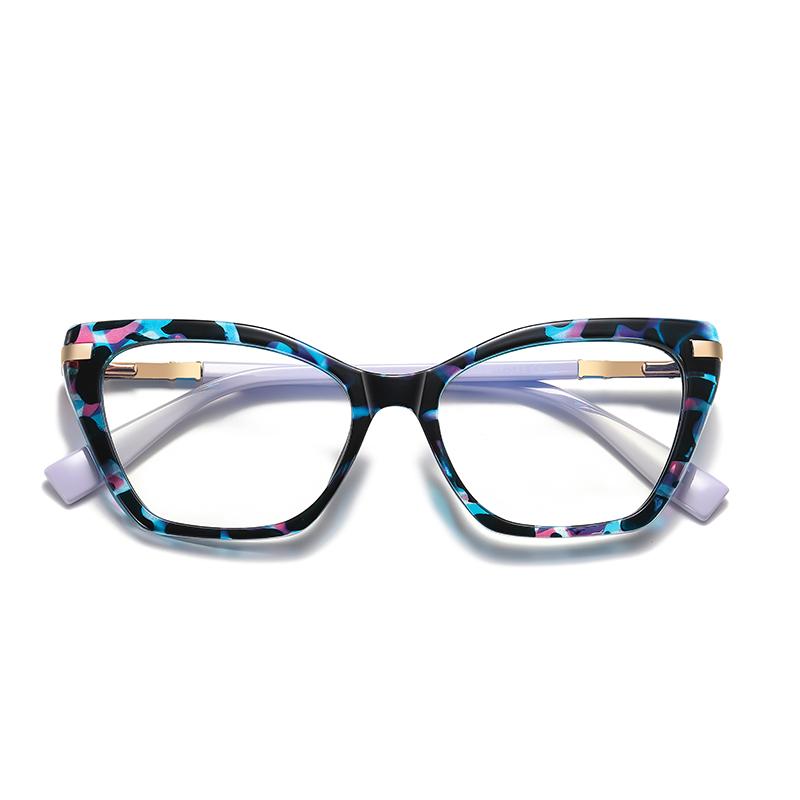 Blue Light Blocking Cat Eye Nearsighted Glasses For Women Spring Hinge TR90 Prescription Spectacles Diopter 0 -0.5 -0.75 To -6.0