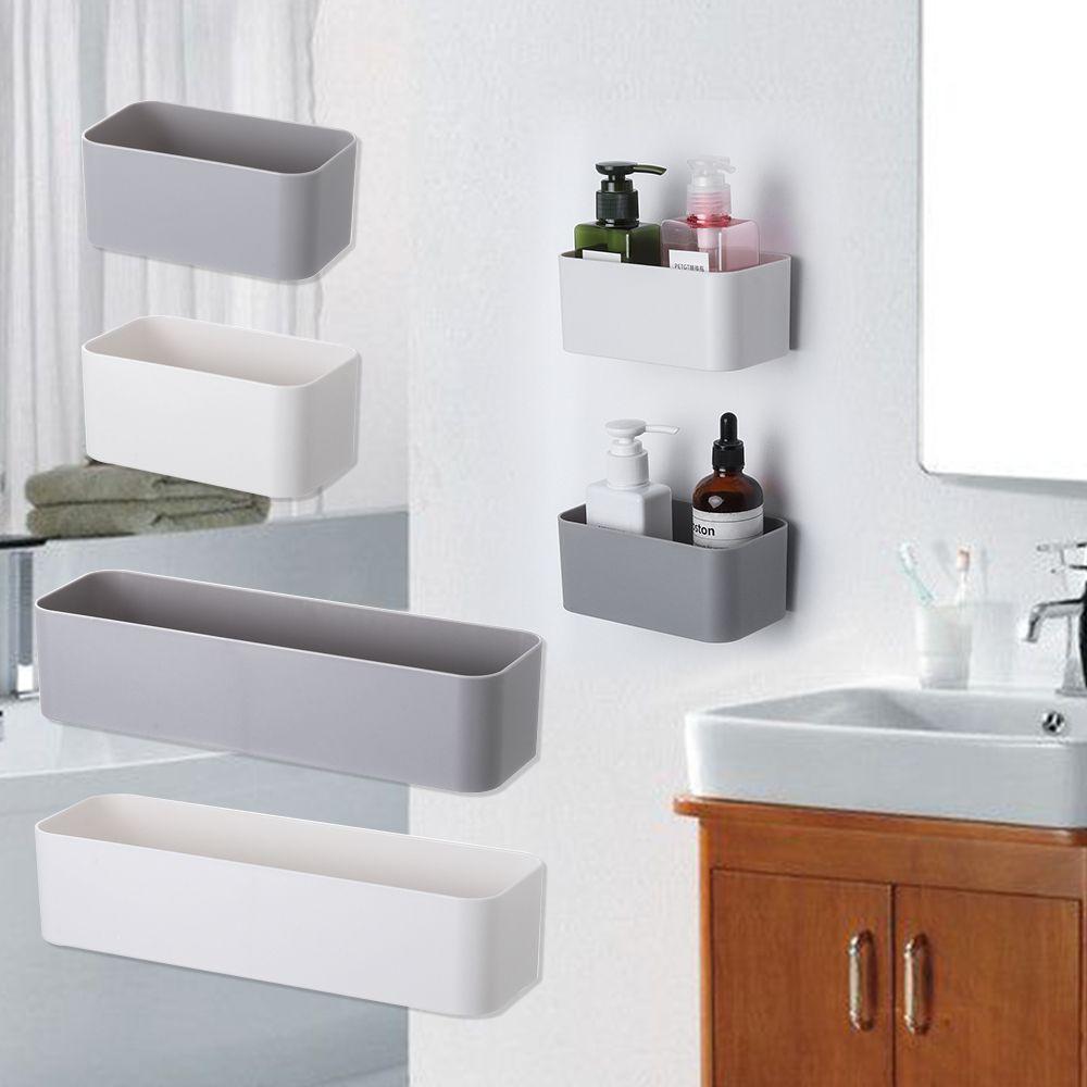 Wall Mounted Organizer Punch Free Remote Control Holder Fixed On Wall Cosmetic Box Stand Rack Adhesive Hanger Storage Case Cup Holders 5