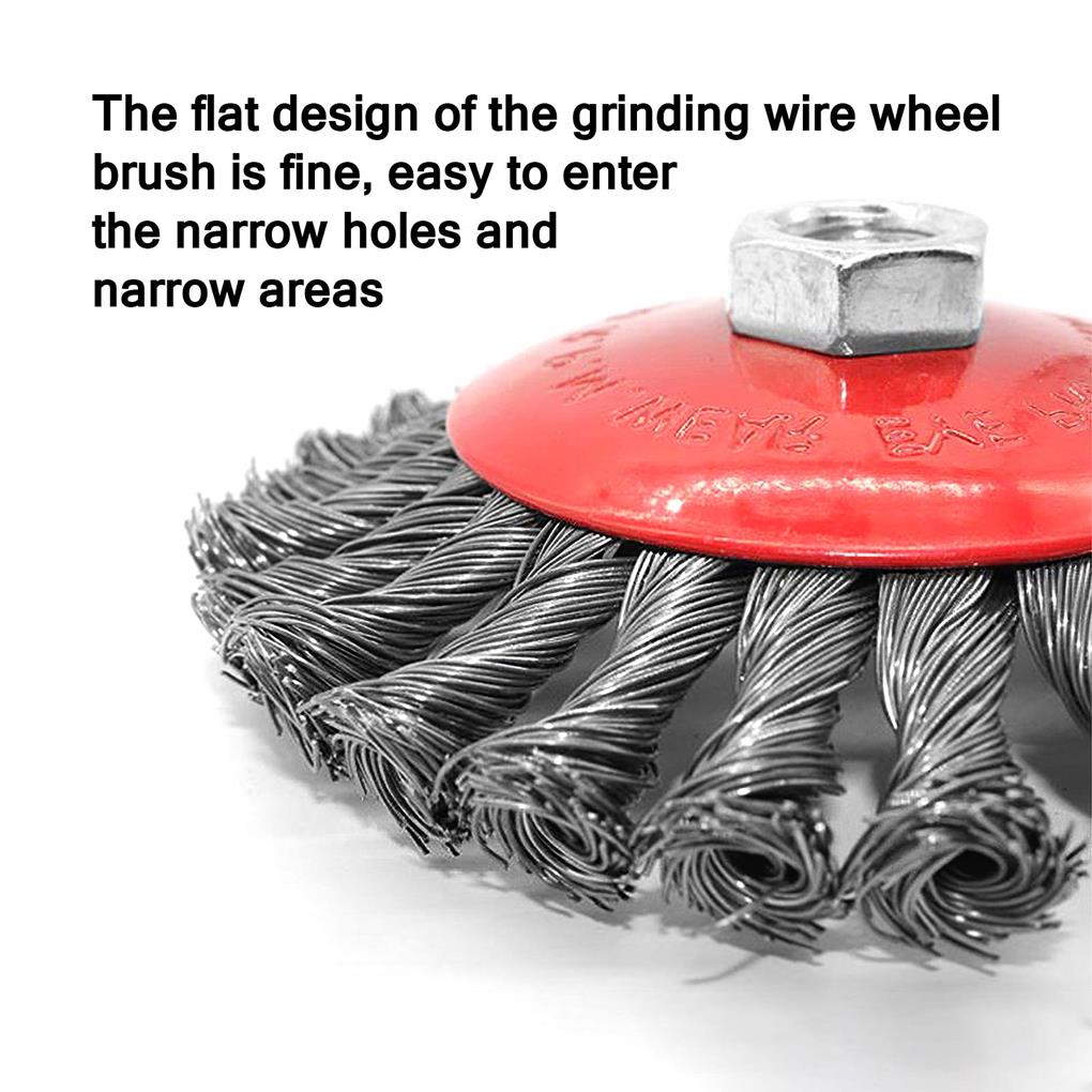 Gezopfte Drahtbürste Gewindeaufnahme Knoten Tragbare Winkelschleifer-Zopfbürsten Rostentfernungswerkzeuge für Außen