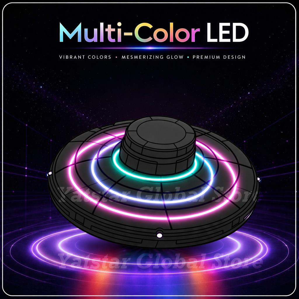 Magic Flying Helicopters Spinner Fingertip Flight Gyro Hover Ball Drone Aircraft, LED Light Up Toy Outdoor Fun for Adults Teens