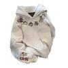 Youth Velvet Cartoon Hooded Sweatshirt - Casual Autumn/Winter Trend for Couples