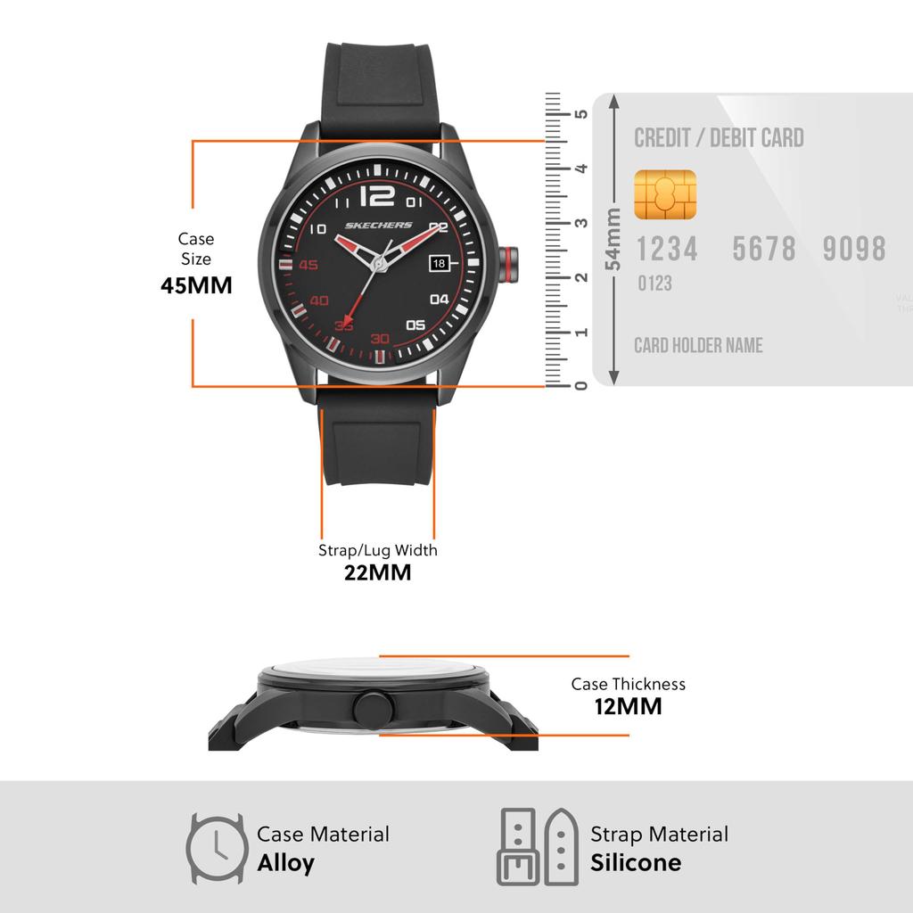 Skechers Analog Silicone Watch SR5076 Men's