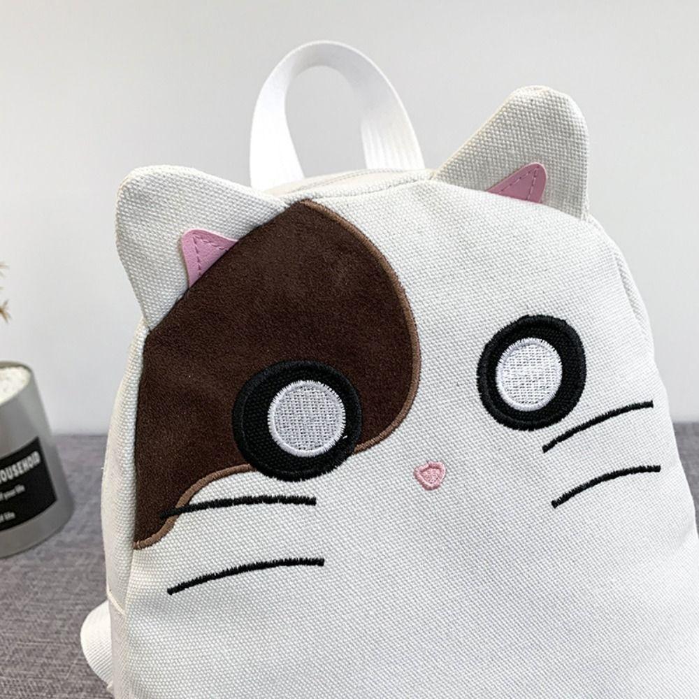 Cute Canvas Backpack Bags Large Capacity Travel Backpack Student Backpack Kawaii Cat Schoolbags