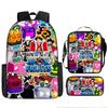 Large Capacity Schoolbag with Shoulder Strap; Student Three-piece Pencil Case Set