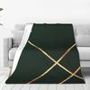 Minimalist Dark Green and Gold Lin Blanket Super Soft Flannel Sofa Throw Blanket for Home Bedroom Travel Throws Bedspread Quilt
