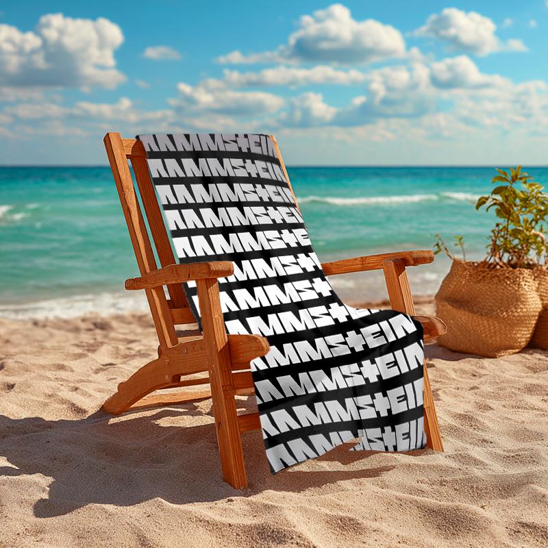 1pc Rammstein2 Beach Towel, Comfortable and Thick, and Swimming/Bath/Picnic/Camping Towel, Suitable for Seaside Beaches