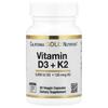 Vitamin D3 + K2 As MK-7, 60 Veggie Capsules