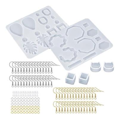 Earring Casting Moulds with Earring Hooks Jump Rings for DIY Resin Jewelry Craft