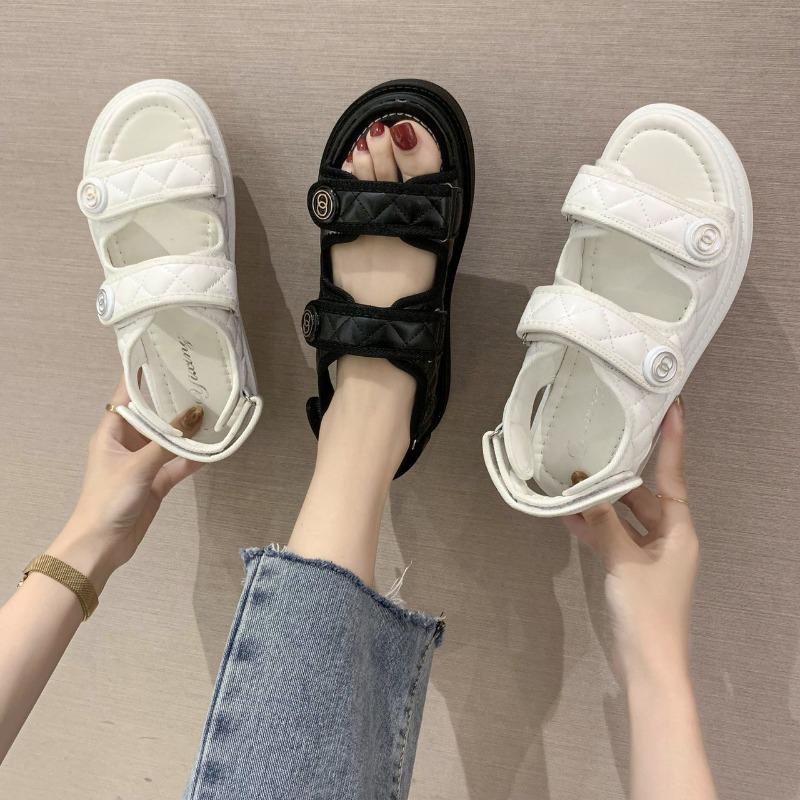 Sandals women's summer new Velcro platform beach shoes student flat women's shoes