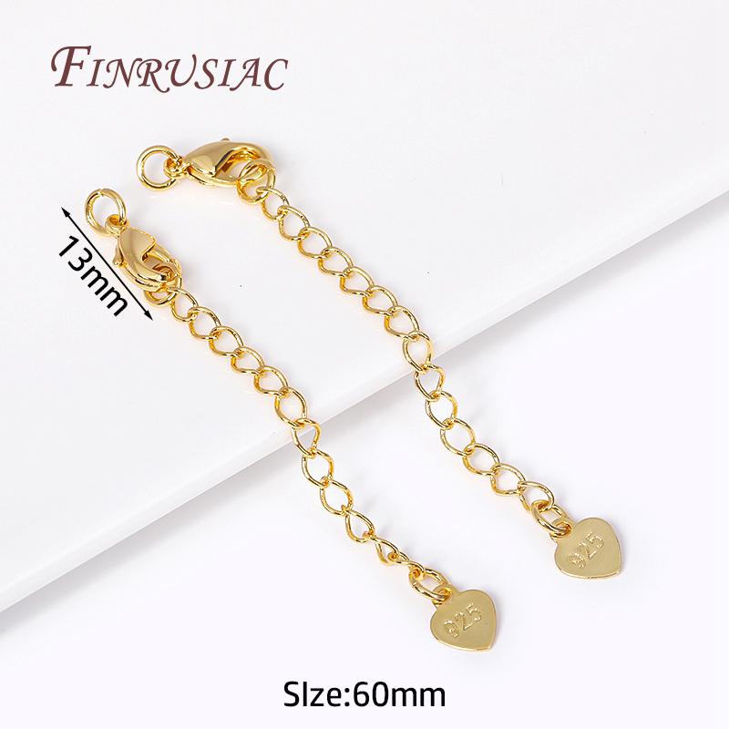 18K Gold Plated Extension Chains with Lobster Clasps Connector For Jewelry Necklace Extender,DIY Bracelets Making Accessories