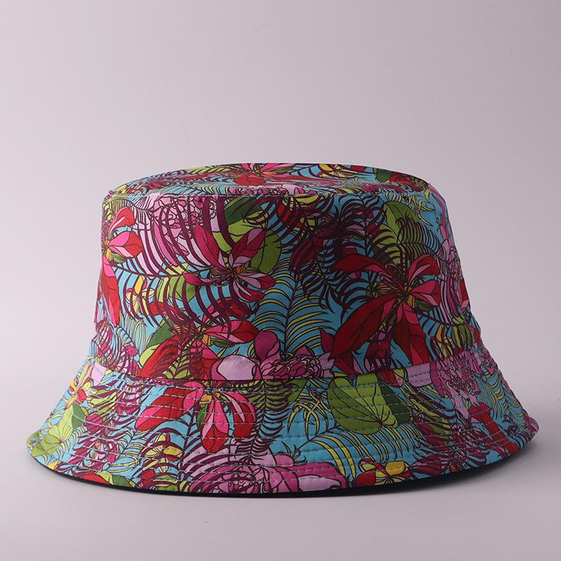 Digital printing small edge bucket hat spring and summer double-sided can wear outdoor sunshade basin hat spot
