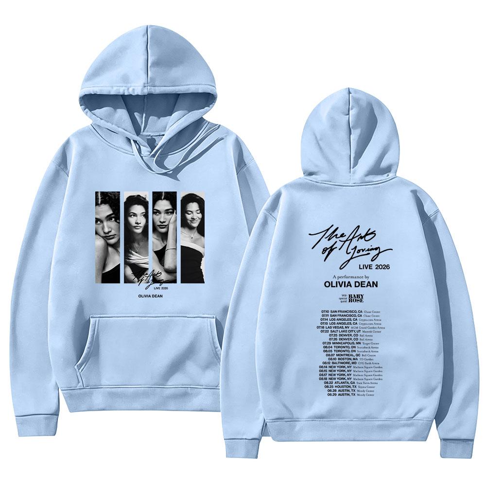 Olivia Dean The Art of Loving LIVE 2026 New Tour Dates Hoodies Y2K Aesthetic Print Pullovers Women Men Fashion Casual Sweatshirt