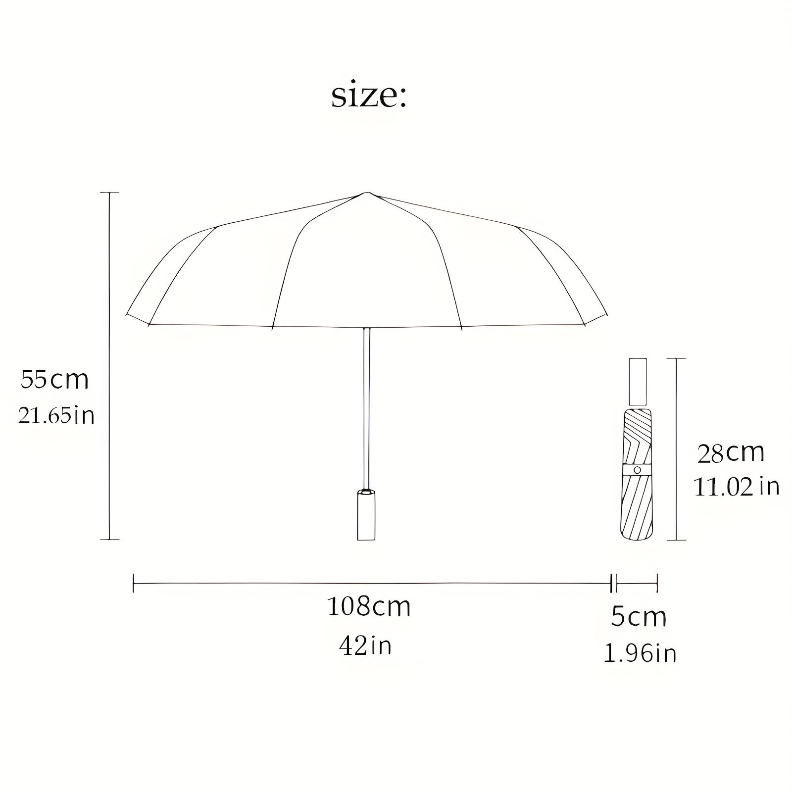 1pc Automatic Open/Close Umbrella with Ladybug Design - Compact Folding Retractable Parapluie, Heavy-Duty 8-Rib Steel Frame, A
