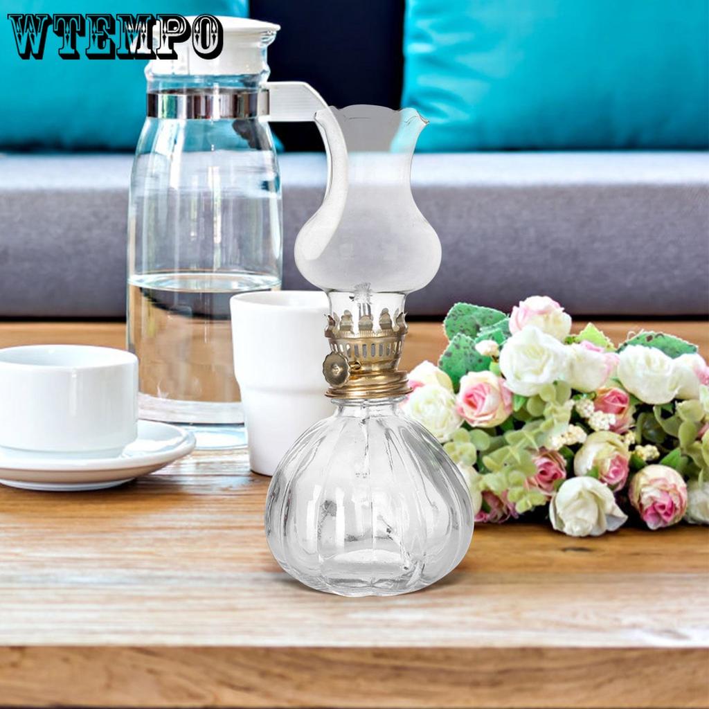 Lampă retro cu kerosen de cristal Relocare Iluminat de urgență Lumină permanentă Lumină de noapte mică pentru decorarea camerei de zi și a dormitorului atmosferă