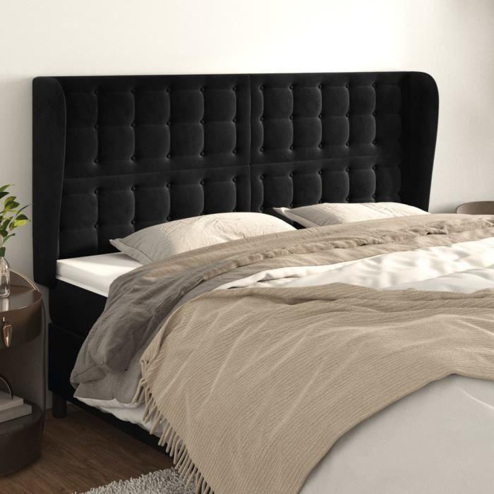 VidaXL Headboard with Ears Black 163x23x118-128 Cm Velvet3118446