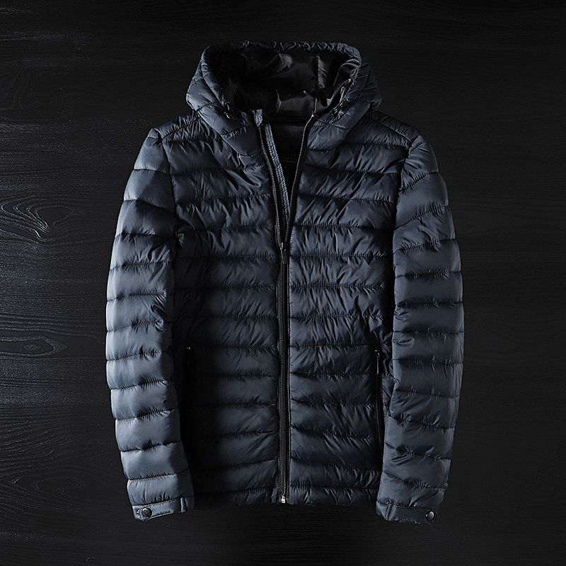 Foreign Trade End Order Cut Label Winter Export Men Cotton Jacket Navy Blue L