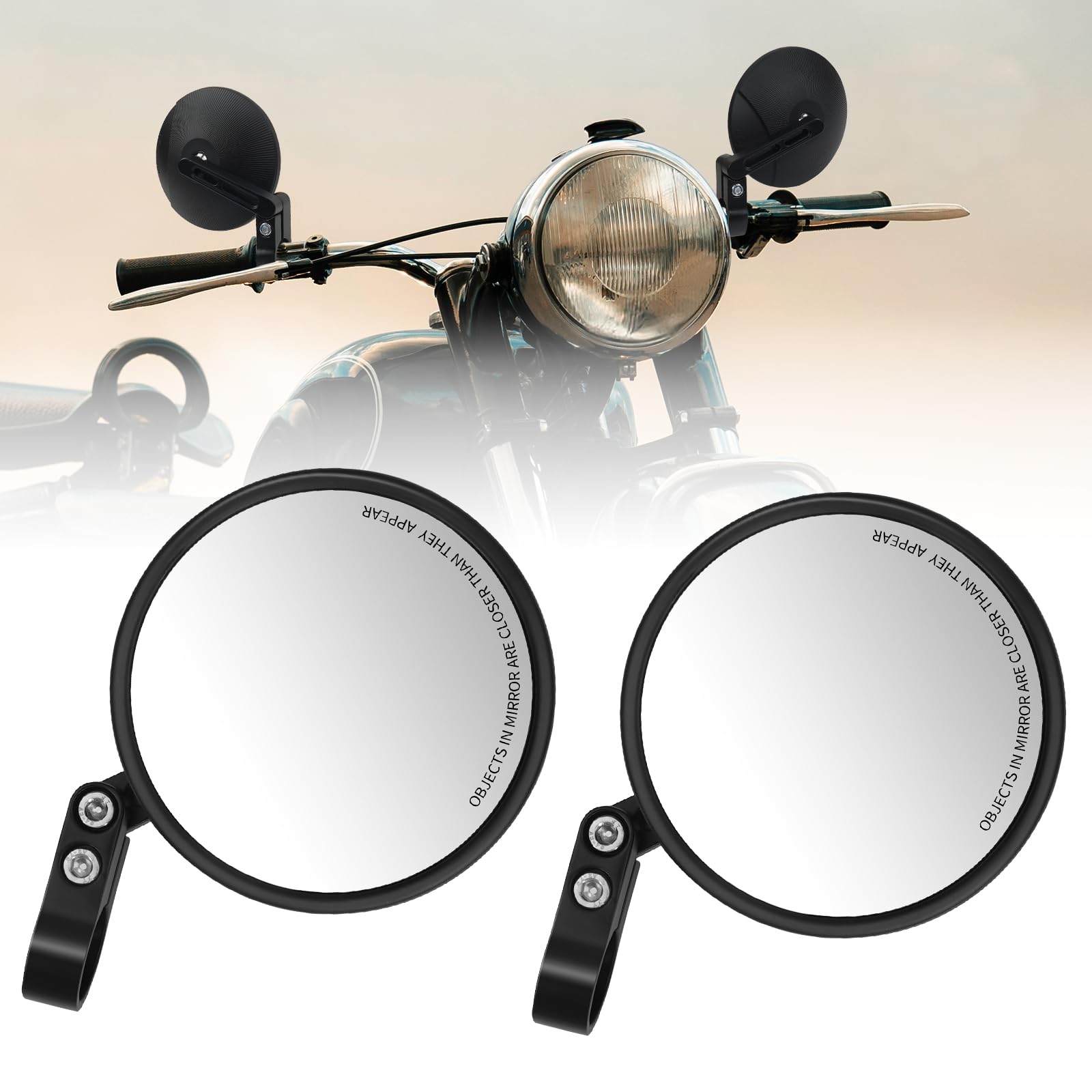 

Esploratori Motorcycle Pedal Handlebar Round Convex Universal Fit for KTM 2504 Mirrors, Mirrors, Mirrors, Mirrors, Black, 22mm/25.4mm Diameter, Honda, чёрный