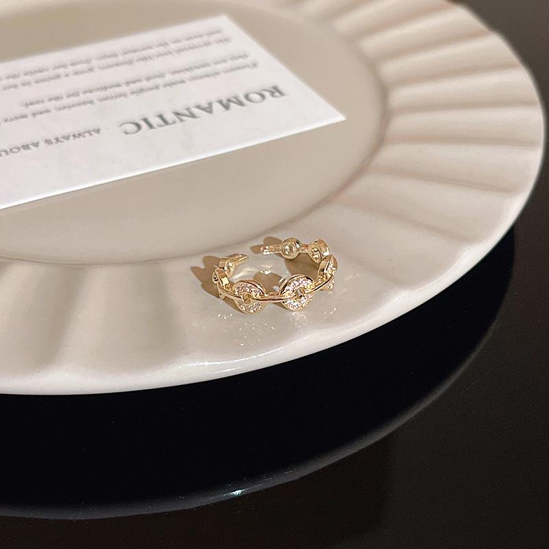 

Элегантное циркониевое регулируемое открытое кольцо для женщин - Шикарное ювелирное изделие для личности