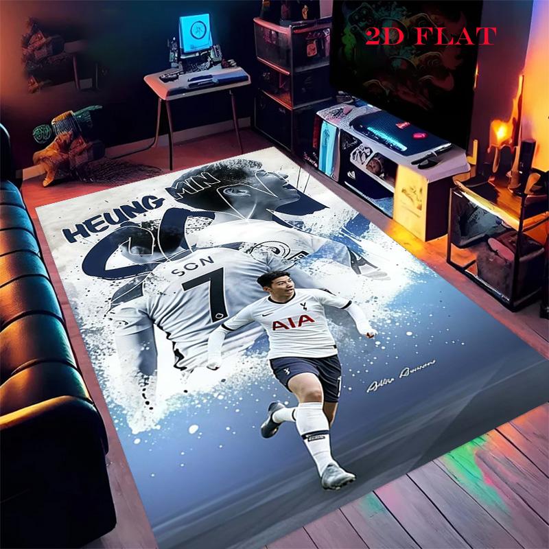 Tappeto Tottenham per Soggiorno Camera da Letto Casa Decorazione Divano, Tappetino Antiscivolo per Giochi Bambini