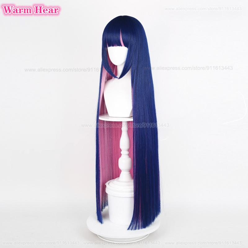 In Stock 100cm/120cm Stocking Anarchy Synthetic Anime Long Straight Hair Cosplay Wigs Heat Resistant Hair Halloween Party Wigs