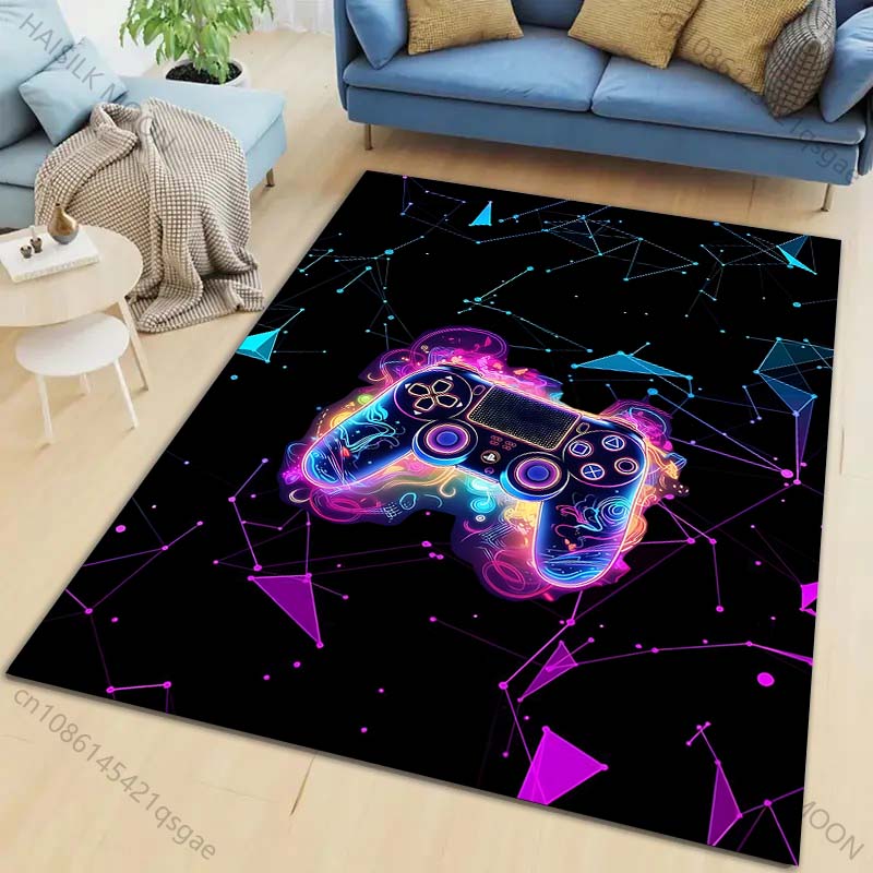 1PC Neon Game Controller Carpet for Living Room Bedroom Sofa Home Decor Rus Non-slip Floor Mat Luxury Gift Multiple Sizes