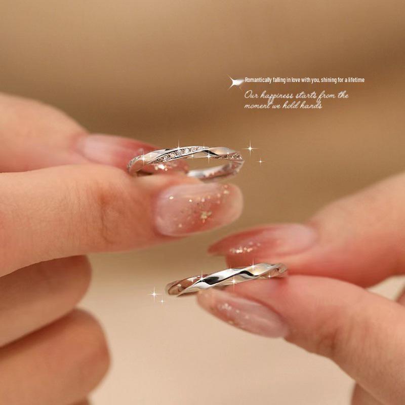 S925 Sterling Silver Endless Love Couples Rings - Unisex Openable Matching Rings, Women's Fashionable Valentine's Day Gift