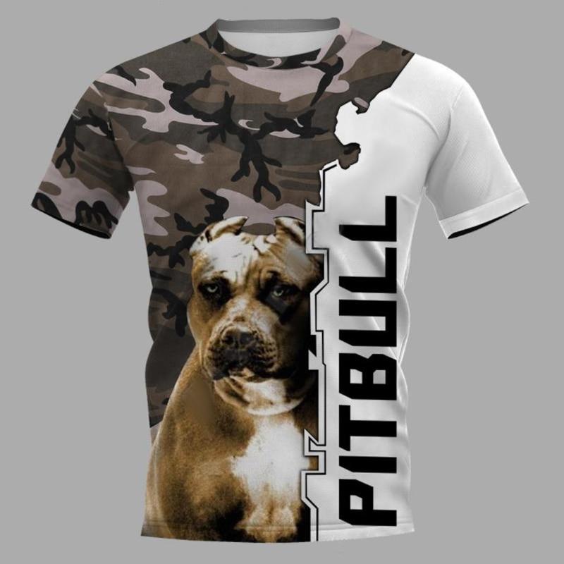 2023 männer T Shirts Haustier Hund Pitbull Grafik 3D Druck Sommer Unisex Erwachsene Tops Mode T-stück Lässige Übergroßen männer Kleidung