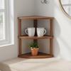 2 Tier Corner Shelf Space Saving Display Multi Purpose Triangle Desk Organizer for
