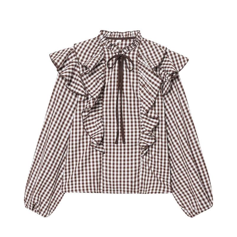 2025 Winter European & American Plaid Layered Decorative Shirt Medium