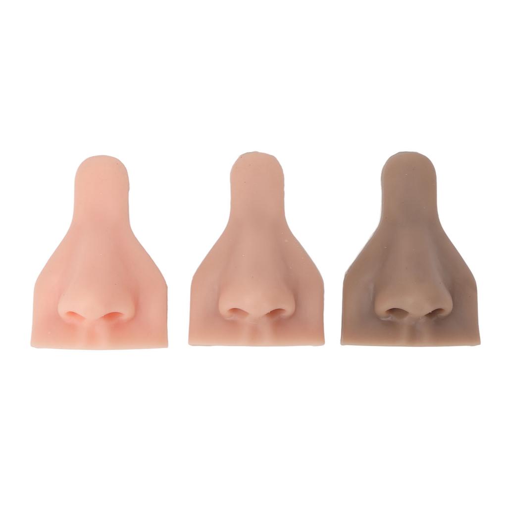 3Pcs Silicone Nose Model Soft Flexible 3D for Practicing Suture Teaching Instructions