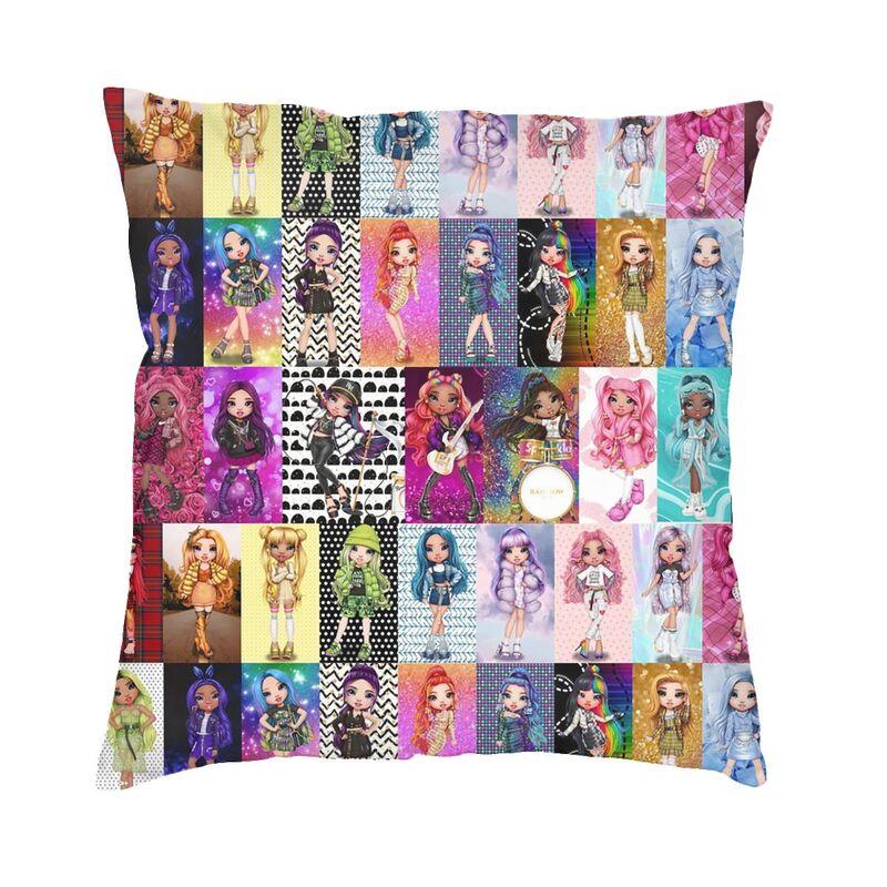 Luxury Rainbow High Slumber Party Dolls Sofa Cushion Cover Polyester Throw Pillow Case Home Decorative Pillowcase