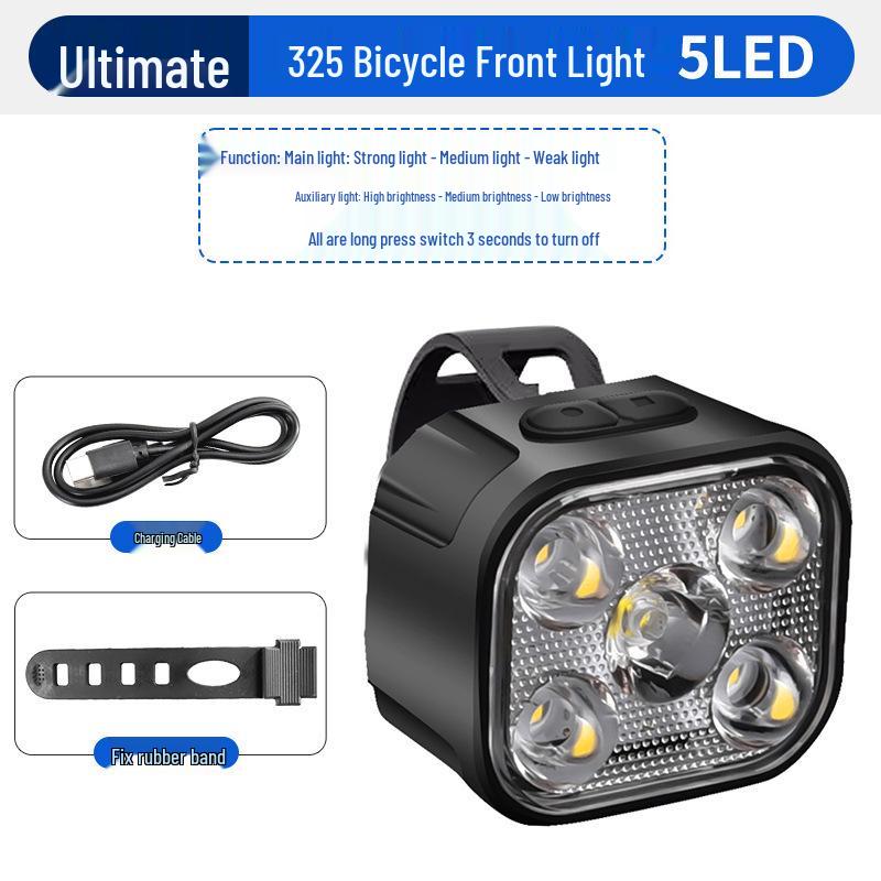 LED Mountain Bike Headlight & Taillight Set for Night Riding - Outdoor Cycling Safety Lights
