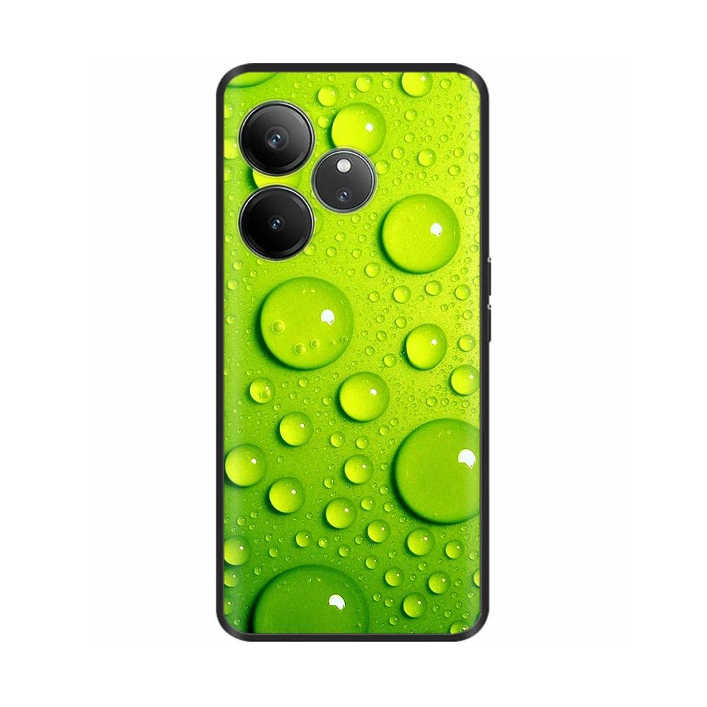 For Realme GT 6 GT 6T Case Black Silicone Luxury Bumper Cute Soft TPU Phone Cases For Realme GT6 5G Cover Shells Coque 6.78''