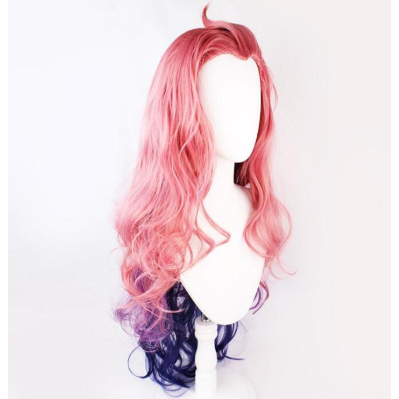 90cm Anime Cosplay Seraphine Ponytail Wig Cosplay Costume KDA Heat Resistant Synthetic Hair Women Halloween Party Wigs