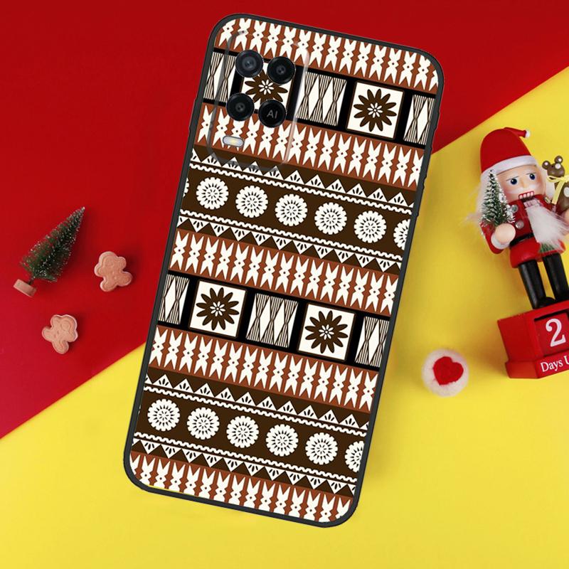 Fijian Masi Tapa For OPPO A96 A76 A16 A52 A72 A92 A98 A78 A58 A5 A9 A15 A17 A77 A53S A57S A94 A74 A54 Case
